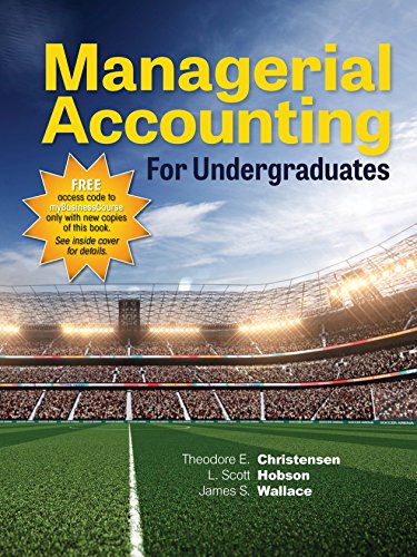 Beispielbild fr Managerial Accounting for Undergraduates zum Verkauf von Better World Books: West