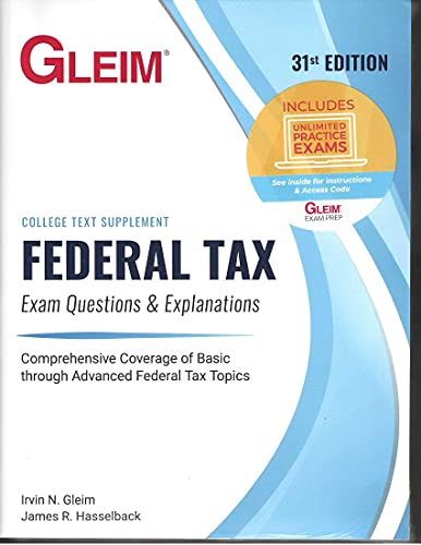 Stock image for Federal Tax: Exam Questions and Explanations with Access Code, 31st edtion for sale by SecondSale