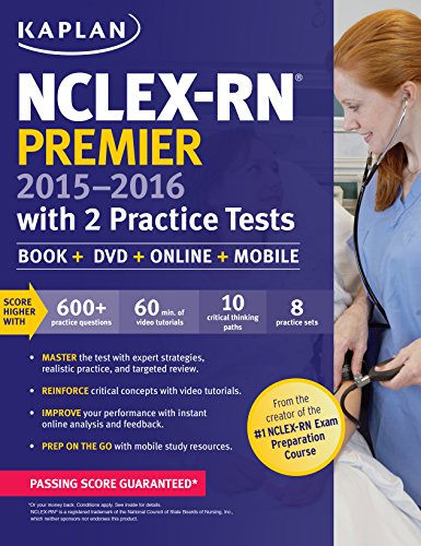 Imagen de archivo de NCLEX-RN Premier 2015-2016 with 2 Practice Tests : Book + Online + DVD + Mobile a la venta por Better World Books: West
