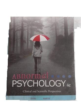 Imagen de archivo de Abnormal Psychology Clinical and Scientific Perspectives a la venta por GF Books, Inc.