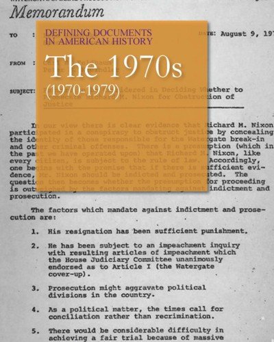 Stock image for Defining Documents in American History: The 1970s (1970-1979): Print Purchase Includes Free Online Access for sale by HPB-Red