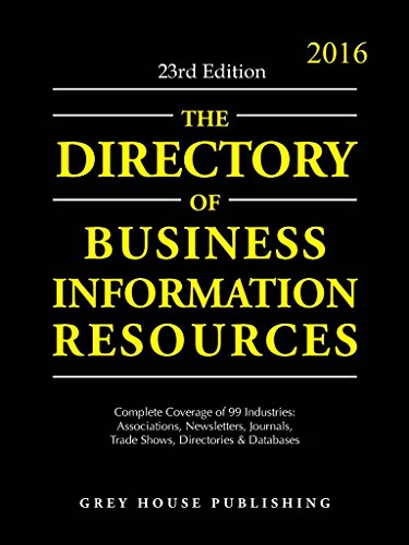 Stock image for Directory of Business Information Resources 2016 : Print Purchase Includes 1 Year Free Online Access for sale by Better World Books