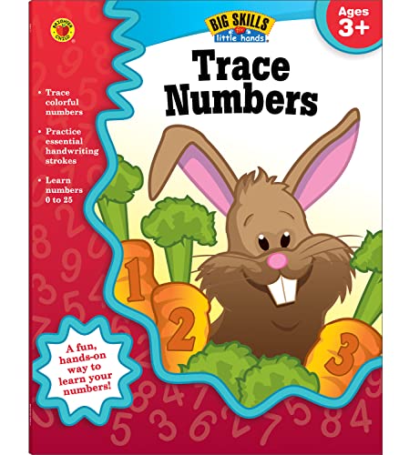 Stock image for Trace Numbers Workbook for Preschool-Kindergarten "Number Tracing Practice Book, Ages 3-5, PreK-Kindergarten, Homeschool, Daycare (32 pgs) (Big Skills for Little Hands®) for sale by Editions Book Store