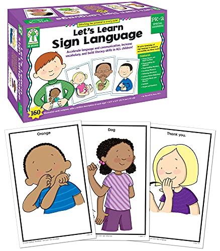 Stock image for Key Education Let's Learn Sign Language Learning Cards?Illustrated American Sign Language Flashcards With ASL Fingerspelling and Common Signs, PreK-Grade 2 (160 pc) for sale by California Books