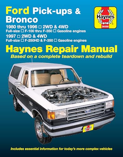 9781620920107: Ford Pick-ups F-100, F-150, F-250 & Bronco (80-96) & F-250HD & F-350 (97) Haynes Repair Manual (Does not include information specific to diesel engine or Super Duty models.)