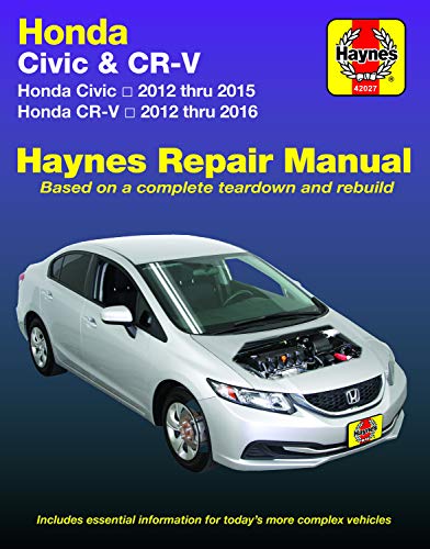 Stock image for Honda Civic (12-15) & CR-V (12-16) Haynes Manual (Does not include information specific to CNG or hybrid models. Includes thorough vehicle coverage . exclusion noted.) (Haynes Automotive) for sale by Ergodebooks