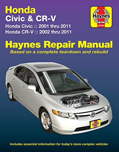 Stock image for Haynes Honda Civic 2001 thru 2011 & CR-V 2002 thur 2011 Repair Manual (Haynes Automotive) for sale by HPB-Red