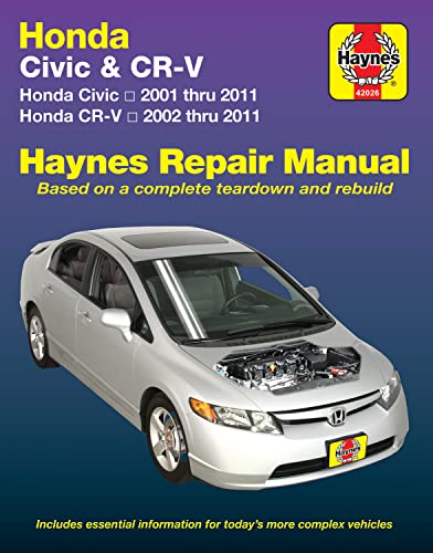 9781620922996: Honda Civic (01-11) & CR-V (02-11) Haynes Repair Manual (USA) (Paperback)