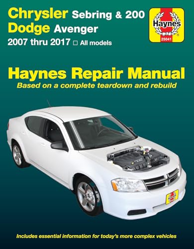 Imagen de archivo de Chrysler Sebring Sedan (07-10), Sebring Convertible (08-10), 200 (11-17) & Dodge Avenger (07-14) Haynes Repair Manual (Haynes Automotive) a la venta por HPB-Diamond