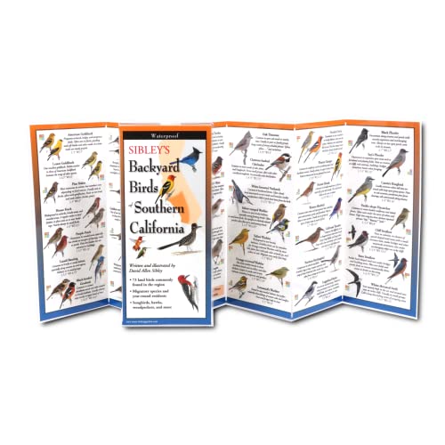 9781621261216: Earth Sky + Water FoldingGuide™ - Sibley’s Backyard Birds of Southern California - 10 Panel Foldable Laminated Nature Identification Guide