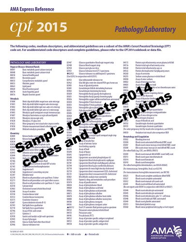 Stock image for CPT 2015 Express Reference Coding Card: Pathology / Laboratory for sale by Revaluation Books