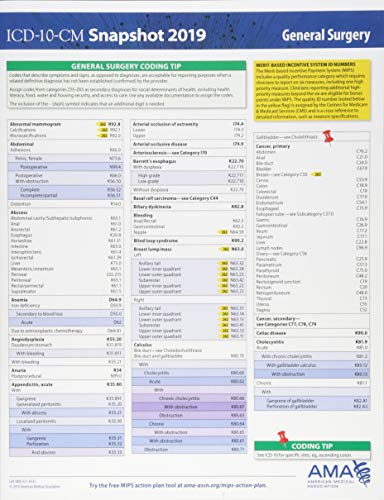 9781622028337: ICD-10-CM 2019 Snapshot Coding Card: General Surgery