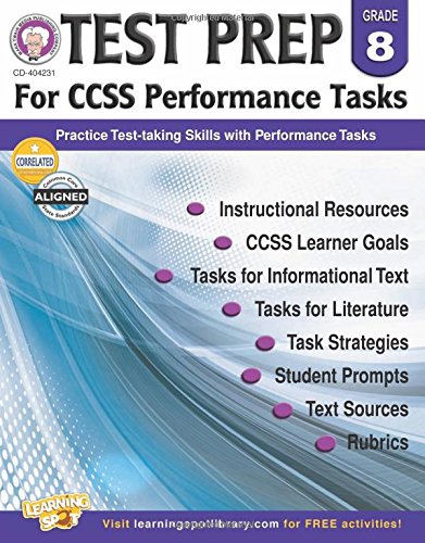 Beispielbild fr Test Prep for CCSS Performance Tasks, Grade 8 zum Verkauf von Better World Books