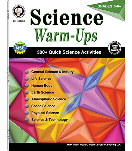 9781622236381: Mark Twain Science Warm-Ups Science Activity Book Grades 5-8+, Science & Technology, Life, Space, Physical, and Earth Science, 5th Grade Workbooks and Up, Classroom or Homeschool Curriculum