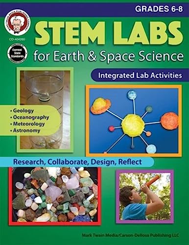 Beispielbild fr Mark Twain Media STEM Labs: Earth and Space Science Activity Book, Grades 6-8 Hands-On Science and Technology Labs, Geology, Oceanography, Meteorology, Astronomy Learning (96 pgs) zum Verkauf von Books Unplugged