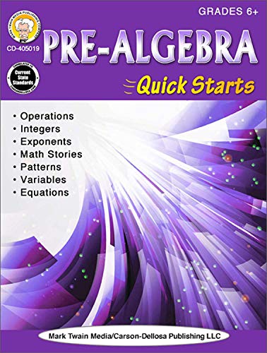 Beispielbild fr Mark Twain - Pre-Algebra Quick Starts, Grades 6 - 12 zum Verkauf von Your Online Bookstore