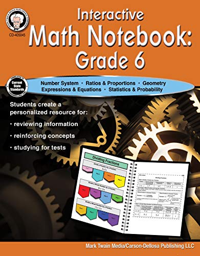 Stock image for Mark Twain - Interactive Math Notebook Resource Book, Math Workbook, 64 Pages, Grade 6 for sale by BooksRun