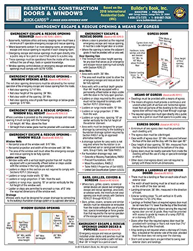 Beispielbild fr Residential Construction Doors & Windows Quick-Card Based on 2018 IRC zum Verkauf von HPB-Diamond