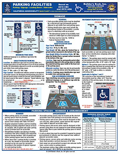 Imagen de archivo de 2019 California Accessibility Parking Facilities Quick-Card Based On 2019 CBC & 2010 ADA a la venta por Books Unplugged