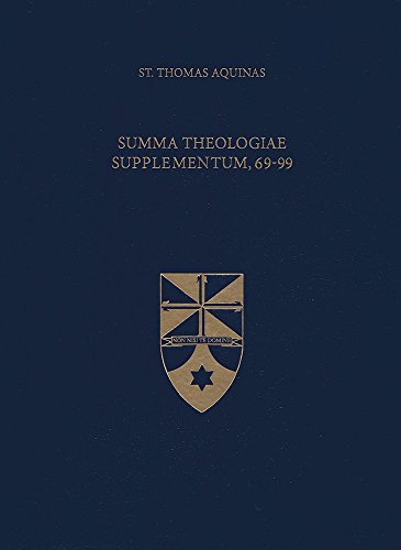 Beispielbild fr Summa Theologiae Supplementum, 69-99 zum Verkauf von Revaluation Books