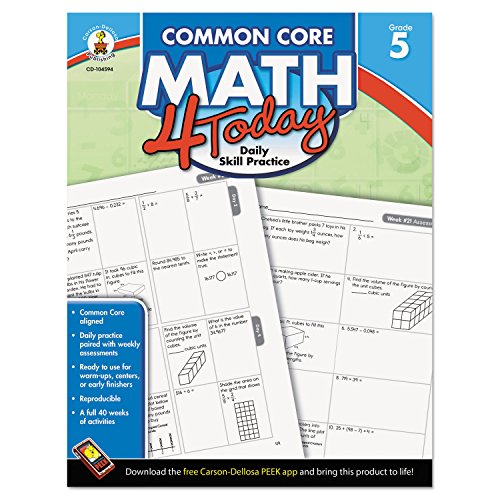 Beispielbild fr Carson Dellosa | Common Core Math 4 Today Workbook | 5th Grade, 96pgs (Common Core 4 Today) zum Verkauf von Jenson Books Inc