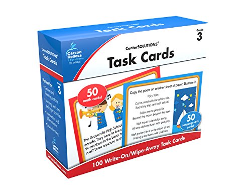 9781624425868: Task Cards, Grade 3: 50 Math Cards/ 50 Language Arts Cards