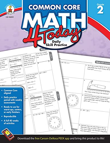 Stock image for Carson Dellosa Common Core 4 Today Workbook, Math, Grade 2, 96 Pages (CDP104591) for sale by SecondSale