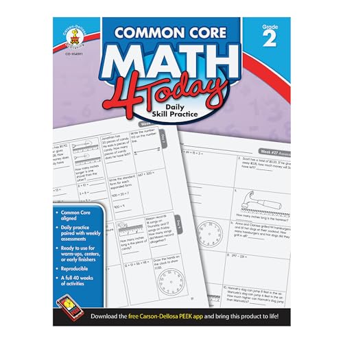 9781624426001: Carson Dellosa Common Core 4 Today Workbook, Math, Grade 2, 96 Pages (CDP104591) (Volume 5)