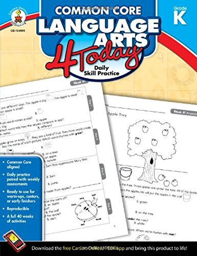 Imagen de archivo de Carson Dellosa | Common Core Language Arts 4 Today Workbook, Kindergarten, 96pgs (Common Core 4 Today) a la venta por Orion Tech