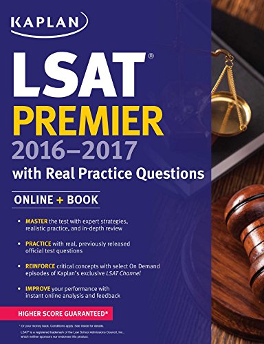 Beispielbild fr Kaplan LSAT Premier 2016-2017 with Real Practice Questions zum Verkauf von Better World Books