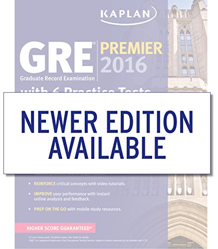 9781625231321: GRE Premier 2016 with 6 Practice Tests: Book + Online + DVD + Mobile (Kaplan Test Prep)