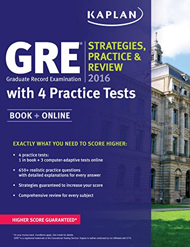 9781625231345: GRE 2016 Strategies, Practice, and Review with 4 Practice Tests: Book + Online (Kaplan Test Prep)