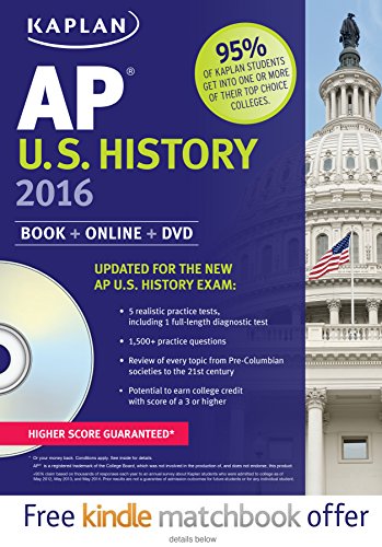 Stock image for Kaplan AP U. S. History 2016 : Book + Online + DVD for sale by Better World Books