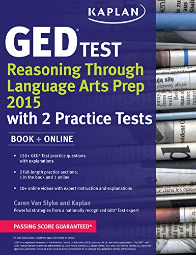 9781625232359: Kaplan GED Test Reasoning Through Language Arts Prep 2015: Book ] Online (Kaplan Test Prep)