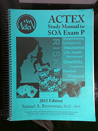 Imagen de archivo de Actex Study Manual for Soa Exam P and Cas Exam 1 a la venta por Jenson Books Inc