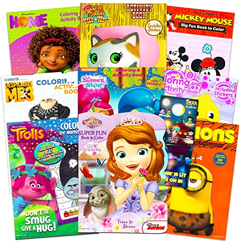 Beispielbild fr Bulk Coloring Books for Girls Ages 4-8 Assortment - Bundle with 10 Kids Coloring Activity Books with Stickers, Games, Puzzles, Luna Cloud Elves Door Hanger (No Duplicates) zum Verkauf von BooksRun