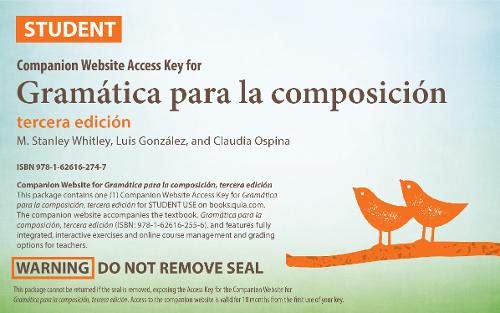 Imagen de archivo de Companion Website Access Key for Gramatica para la Composicion a la venta por Reuseabook
