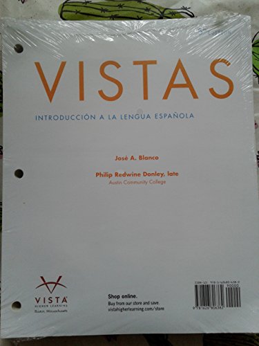 Stock image for Vistas: Introduccion a la Lengua Espanola for sale by BookHolders