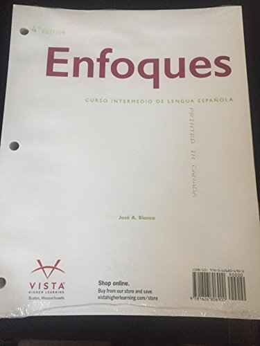 Beispielbild fr Enfoques 4th Looseleaf Textbook ~ Text Only zum Verkauf von BooksRun