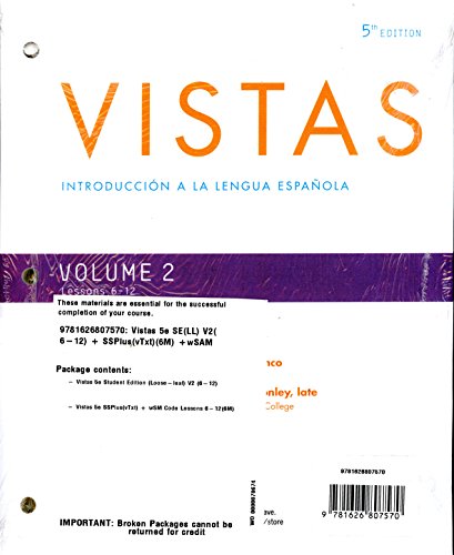 9781626807570: Vistas 5e SE(LL) V2(6-12) + SSPlus(vTxt)(6M) +wSAM