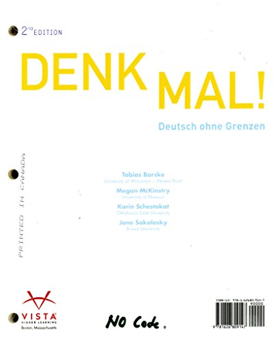 Imagen de archivo de Denk Mal 2e Student Edition (Loose-Leaf) a la venta por TextbookRush
