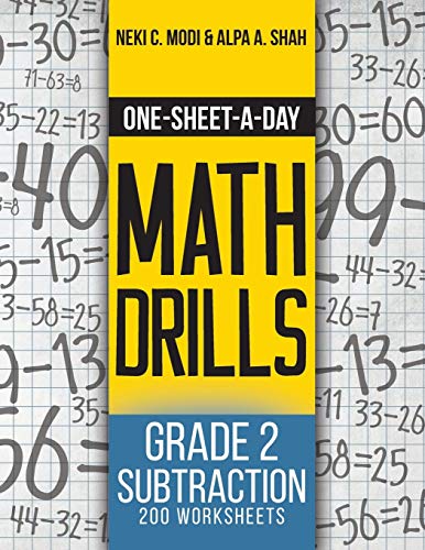 Stock image for One-Sheet-A-Day Math Drills: Grade 2 Subtraction - 200 Worksheets (Book 4 of 24) for sale by Book Deals