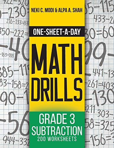 Stock image for One-Sheet-A-Day Math Drills: Grade 3 Subtraction - 200 Worksheets (Book 6 of 24) for sale by Lucky's Textbooks