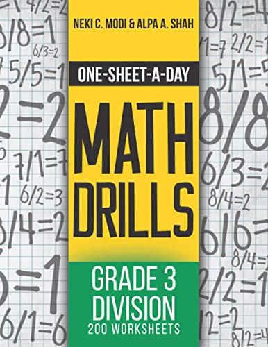 Beispielbild fr OneSheetADay Math Drills Grade 3 Division 200 Worksheets Book 8 of 24 zum Verkauf von PBShop.store US