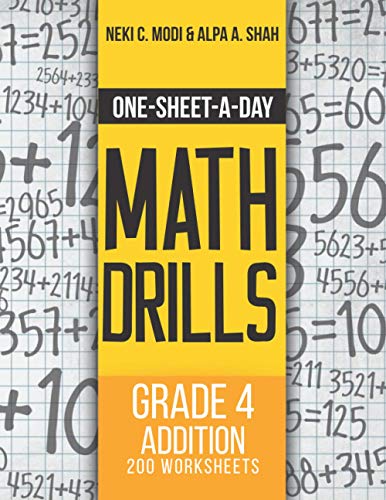 Stock image for One-Sheet-A-Day Math Drills: Grade 4 Addition - 200 Worksheets (Book 9 of 24) for sale by Lucky's Textbooks