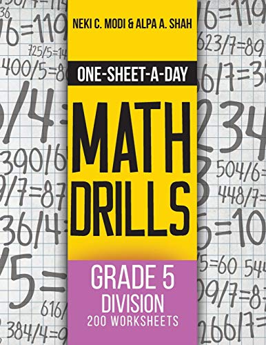 9781627342230: One-Sheet-A-Day Math Drills: Grade 5 Division - 200 Worksheets (Book 16 of 24)