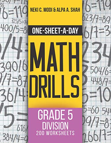 Stock image for One-Sheet-A-Day Math Drills: Grade 5 Division - 200 Worksheets (Book 16 of 24) for sale by Lucky's Textbooks
