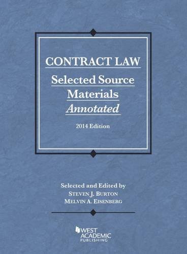 9781628100617: Contract Law: Selected Source Materials Annotated (Selected Statutes)