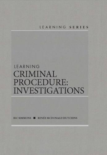 Beispielbild fr Learning Criminal Procedure: Investigations (Learning Series) zum Verkauf von GoodwillNI
