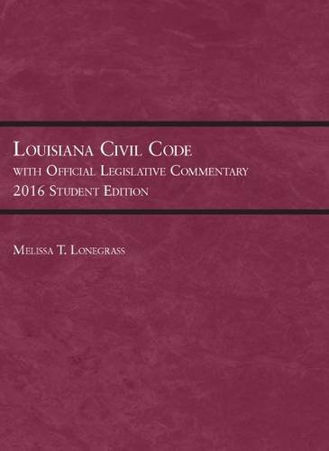 Imagen de archivo de Louisiana Civil Code with Official Legislative Commentary a la venta por Better World Books